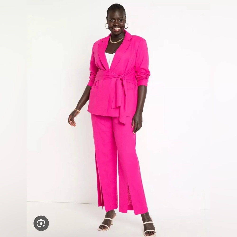 ELOQUII Tie-Waist Blazer & Wide-Leg Pants Set